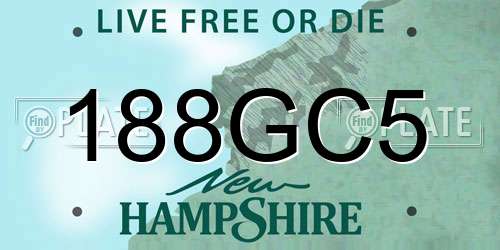 188GC5 New Hampshire License Plate