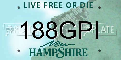 188GPI New Hampshire License Plate