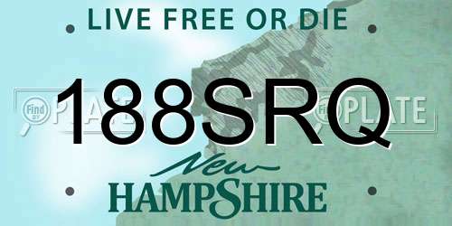 188SRQ New Hampshire License Plate