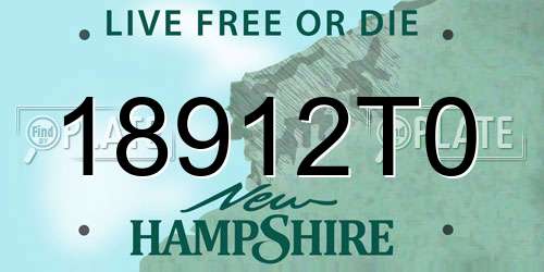 18912T0 New Hampshire License Plate