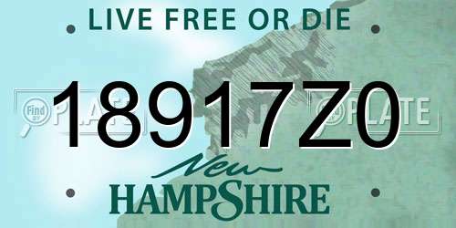 18917Z0 New Hampshire License Plate