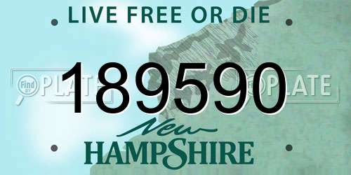 189590 New Hampshire License Plate