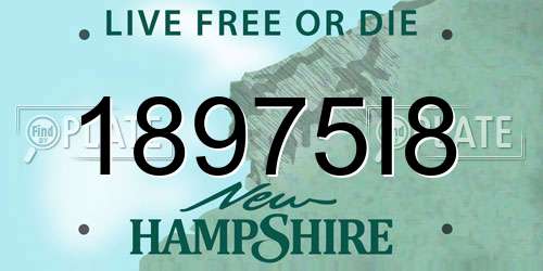 18975I8 New Hampshire License Plate