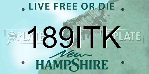 189ITK New Hampshire License Plate