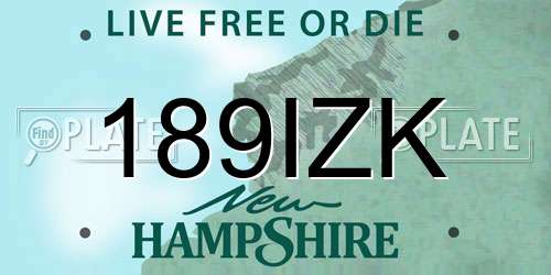189IZK New Hampshire License Plate