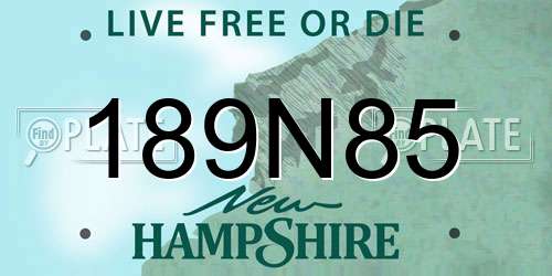 189N85 New Hampshire License Plate