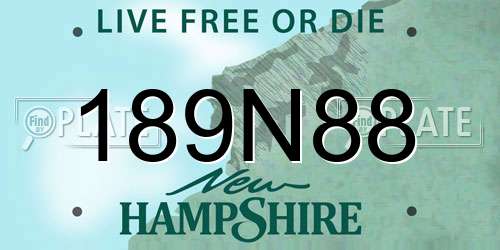 189N88 New Hampshire License Plate