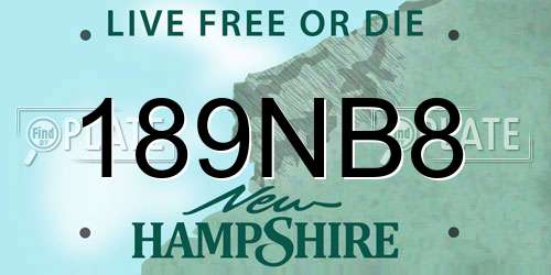 189NB8 New Hampshire License Plate
