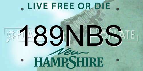 189NBS New Hampshire License Plate