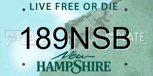 189NSB New Hampshire License Plate