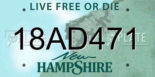 18AD471 New Hampshire License Plate