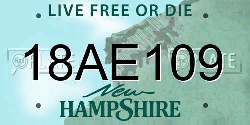 18AE109 New Hampshire License Plate