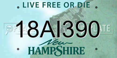18AI390 New Hampshire License Plate