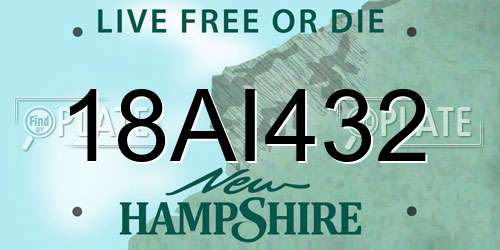 18AI432 New Hampshire License Plate
