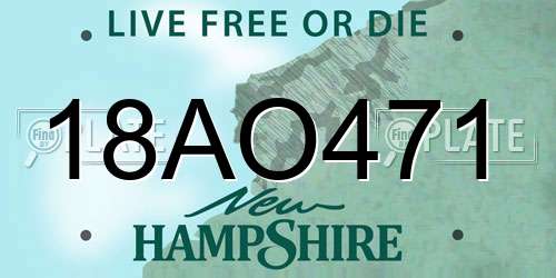 18AO471 New Hampshire License Plate