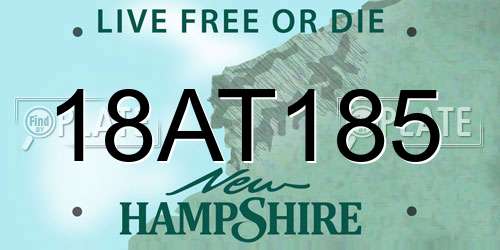 18AT185 New Hampshire License Plate