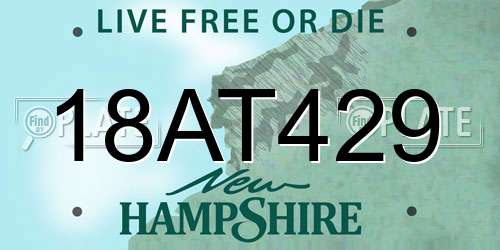 18AT429 New Hampshire License Plate