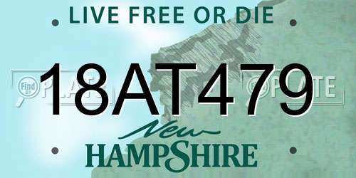 18AT479 New Hampshire License Plate