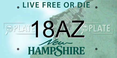 18AZ New Hampshire License Plate