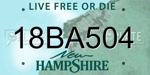 18BA504 New Hampshire License Plate