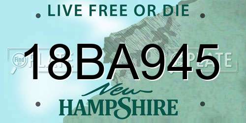 18BA945 New Hampshire License Plate