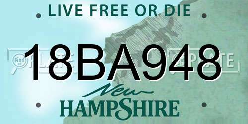 18BA948 New Hampshire License Plate