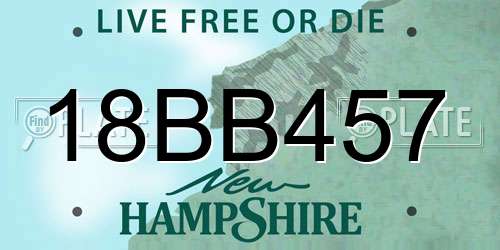 18BB457 New Hampshire License Plate