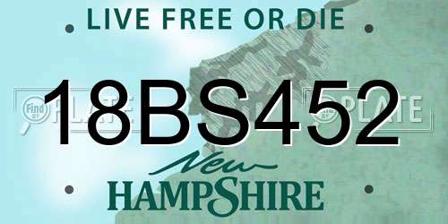 18BS452 New Hampshire License Plate