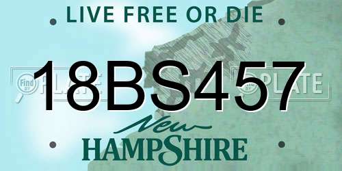 18BS457 New Hampshire License Plate