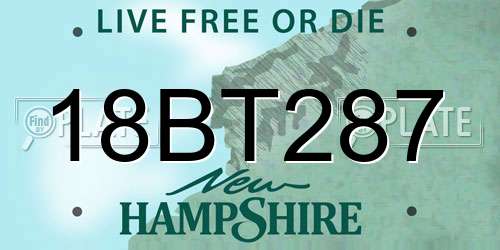 18BT287 New Hampshire License Plate