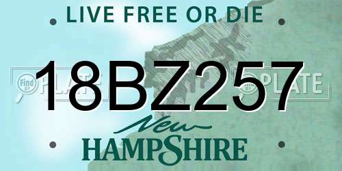 18BZ257 New Hampshire License Plate