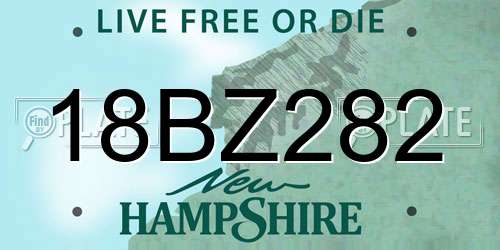 18BZ282 New Hampshire License Plate