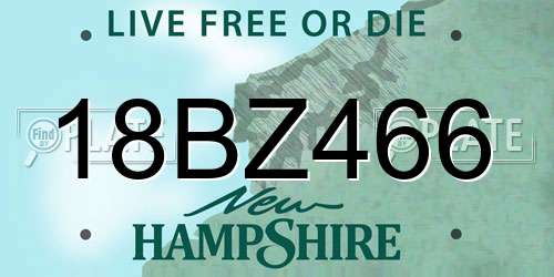 18BZ466 New Hampshire License Plate