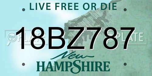 18BZ787 New Hampshire License Plate
