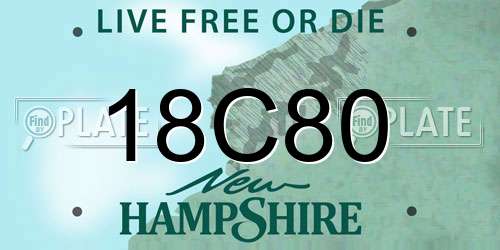 18C80 New Hampshire License Plate