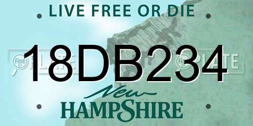 18DB234 New Hampshire License Plate