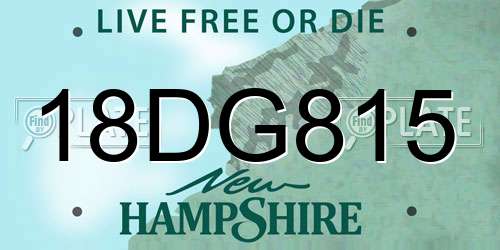 18DG815 New Hampshire License Plate