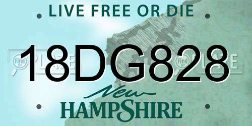 18DG828 New Hampshire License Plate