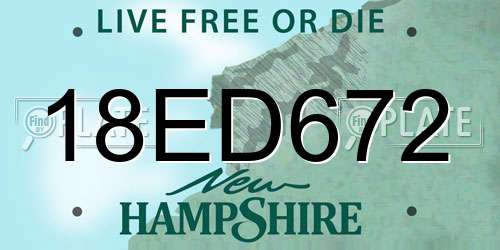 18ED672 New Hampshire License Plate