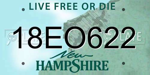 18EO622 New Hampshire License Plate