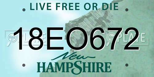 18EO672 New Hampshire License Plate