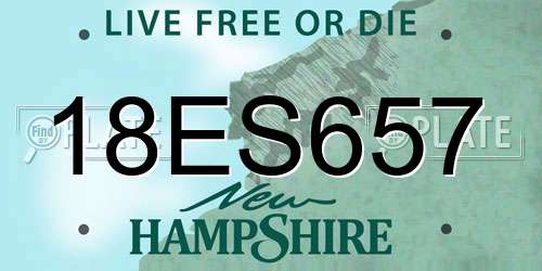 18ES657 New Hampshire License Plate