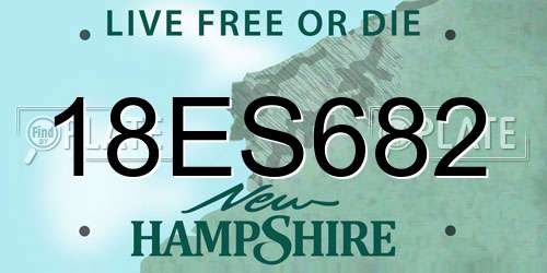 18ES682 New Hampshire License Plate