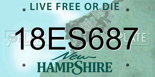 18ES687 New Hampshire License Plate