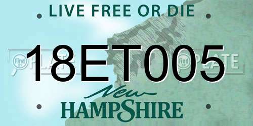 18ET005 New Hampshire License Plate