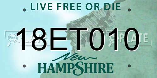 18ET010 New Hampshire License Plate