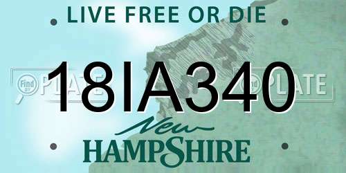 18IA340 New Hampshire License Plate