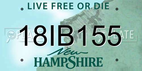 18IB155 New Hampshire License Plate