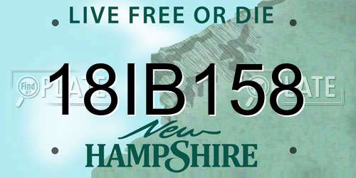18IB158 New Hampshire License Plate