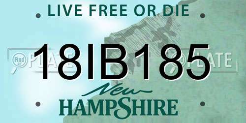 18IB185 New Hampshire License Plate